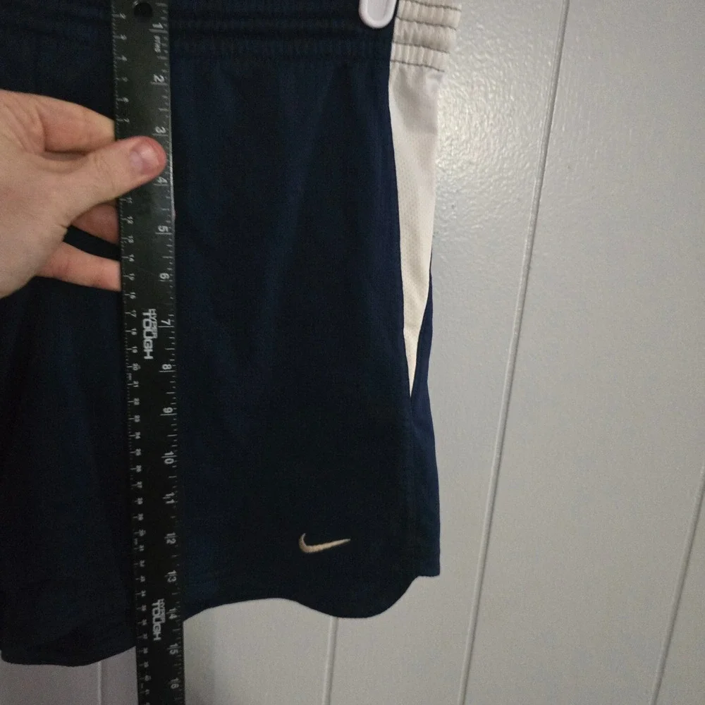Nike Soccer Shorts Mens S Navy‎ Blue White Dri-FIT ND Soccer Team Athletic 4295